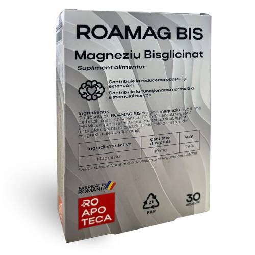 ROAMAG BIS – Magneziu Bisglicinat 110 mg, capsule, Roapoteca