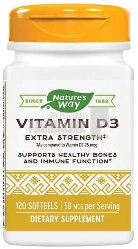 Vitamina D3 pentru adulti 2000 UI 120 capsule