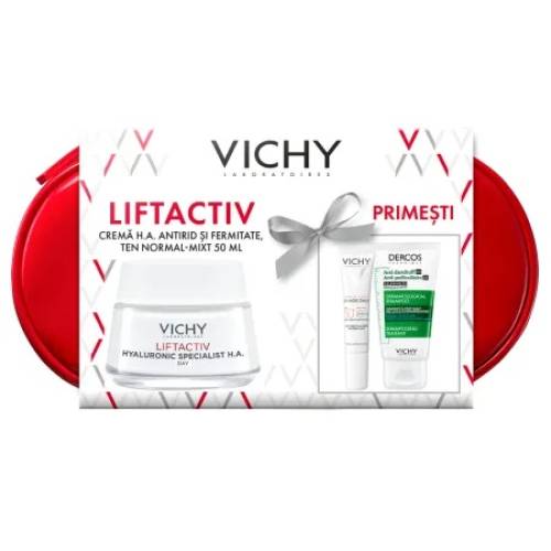 Trusa Vichy Liftactiv Hyaluronic Specialist Crema Zi + SPF 50+ + Sampon Dercos