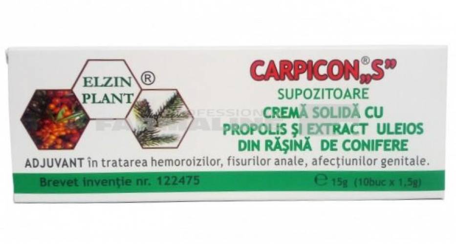 Carpicon ""S"" Crema solida cu Propolis si Extract uleios de Rasina de conifere 10 bucati x 1.5 g