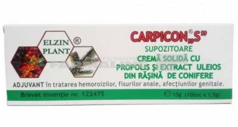 Carpicon ""S"" Crema solida cu Propolis si Extract uleios de Rasina de conifere 10 bucati x 1.5 g