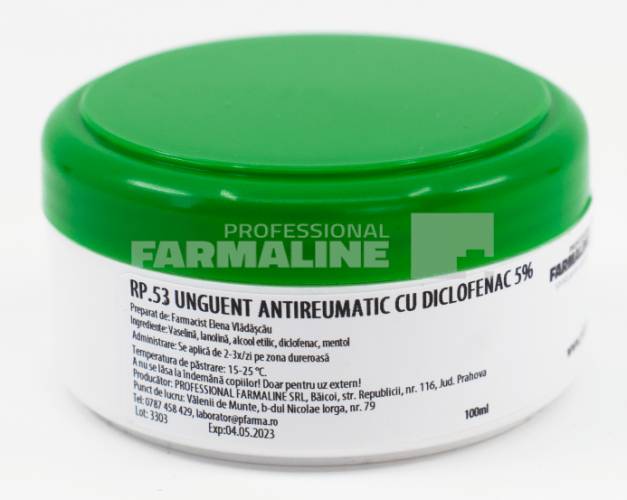 Unguent antireumatic cu diclofenac 5% 100 ml