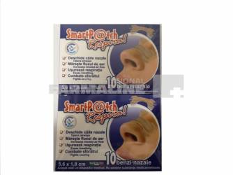 SmartPatch Benzi nazale Respiri Usor 6 x 1,7 cm 10 bucati 1 + 1 Gratis