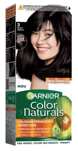 Vopsea de par permanenta Color Naturals 2.0 Negru Abanos, 112ml, Garnier