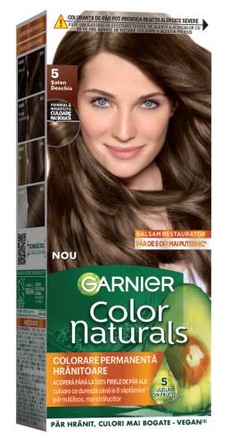 Vopsea de par permanenta Color Naturals 5 Saten Deschis, 112ml, Garnier