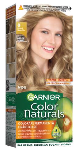 Vopsea de par permanenta Color Naturals 8 Blond Deschis, 112ml, Garnier