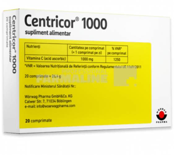 Centricor 1000 mg 20 comprimate