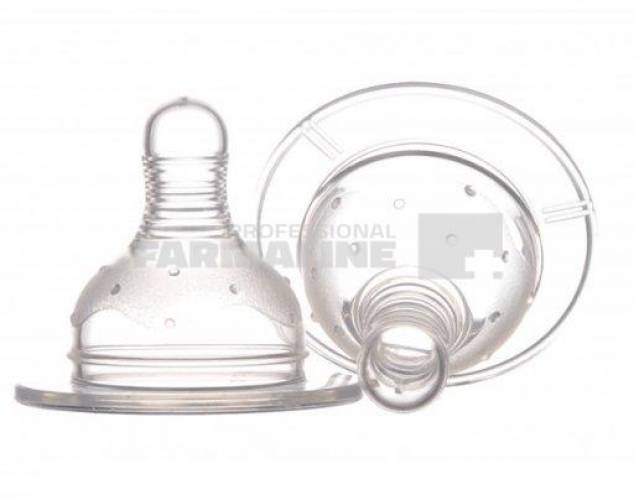 Minut Baby TR 2011007 Tetina silicon cu gat larg 6+ luni 2 bucati