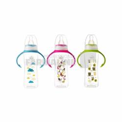 Minut Baby Biberon de plastic cu manere, tetina silicon 6+ luni 250 ml (MIN2019004)