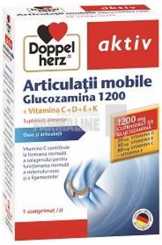 Doppelherz Aktiv ArticulaÈ›ii mobile Glucozamina 1200 Vit. C+D+E+K 30 comprimate
