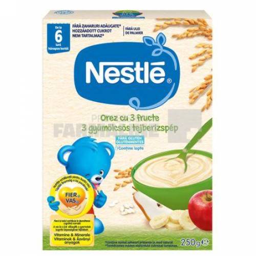 Nestle Cereale orez cu 3 fructe 6+ luni 250gr