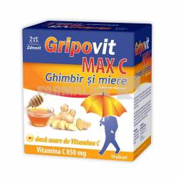 Zdrovit Gripovit Max C Ghimbir si miere 10 plicuri