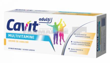 Cavit Adulti Multivitamine cu aroma de vanilie 20 tablete