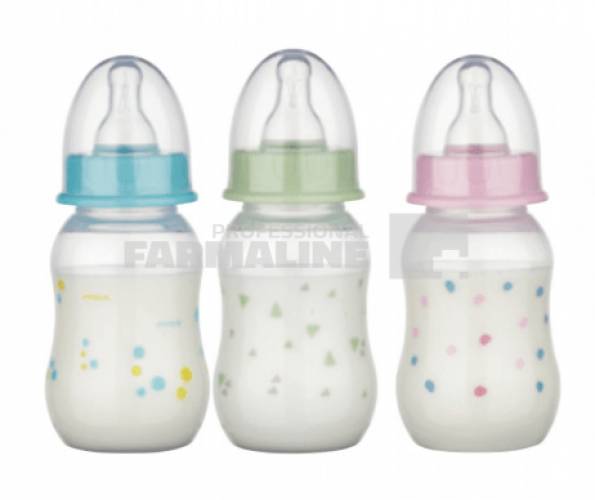 Baby Nova 46010 Biberon cu gat standard tetina S 120 ml