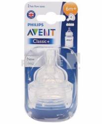Avent SCF634/27 Classic+ Tetina airflex 4 orificii 6+ luni 2 bucati