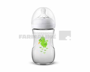 Avent Natural SCF070/24 Biberon Natural cu tetina debit lent imprimeu dragon 260 ml