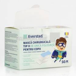 Eversted Masca chirurgicala copii albastru tip II de unica folosinta 50 bucati