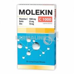 Molekin Vitamina C 1000 mg + Rutin 25 mg + Zinc 10 mg 30 comprimate filmate
