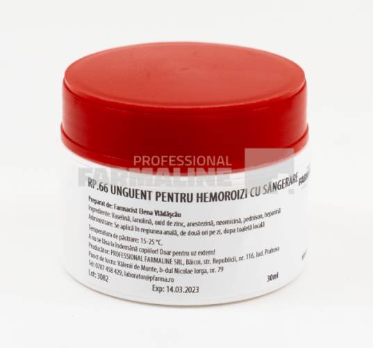 Unguent pentru hemoroizi cu sangerare 30 ml