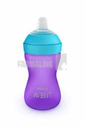 Avent SCF802/02 Cana cu tetina moale rezistenta la muscaturi mov 300 ml