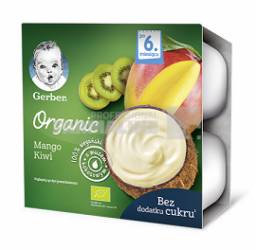 Gerber Desert Bio din mango, kiwi si cocos 6 luni+ 4 x 90g