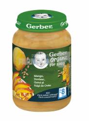Gerber Piure Bio din mango, dovleac, gutui si fulgi de ovaz 8 luni+ 190g