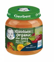 Gerber Piure Bio din mar, caisa si piersica 4 luni+ 125g