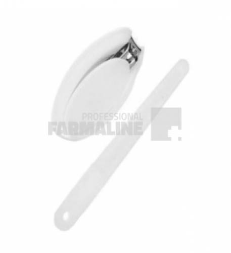 Akuku A0045 Set de manichiura (pila si unghiera) alb