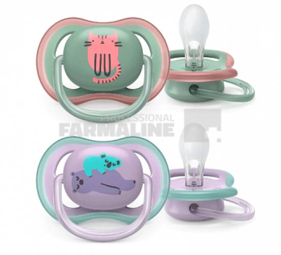 Avent SCF085/18 Suzete Ultra Air 6-12 luni verde/mov 2 bucati