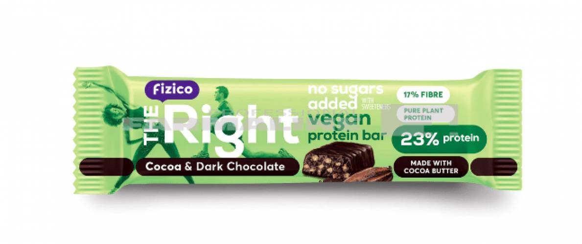 Fizico The Right Baton vegan proteic cu cacao si ciocolata 40 g