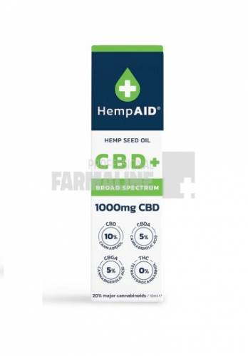 Ulei de canepa cu 1000 mg CBD, 500 mg CBDA, 500 mg CBGA 10 ml