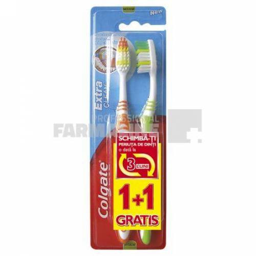 Colgate Pachet Extra Clean Periuta de dinti Medium 1+1 Gratis
