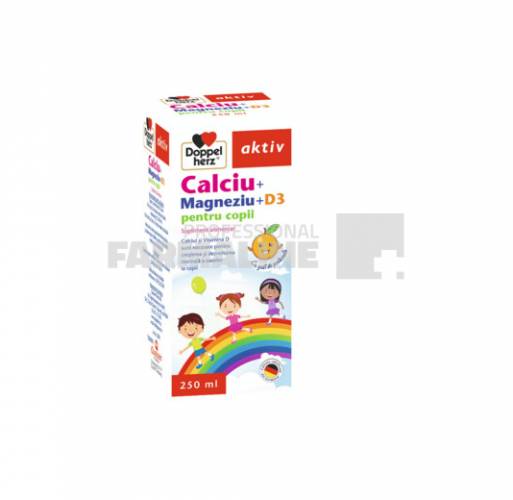 Doppelherz Aktiv Calciu + Magneziu + D3 Sirop pentru copii 250 ml