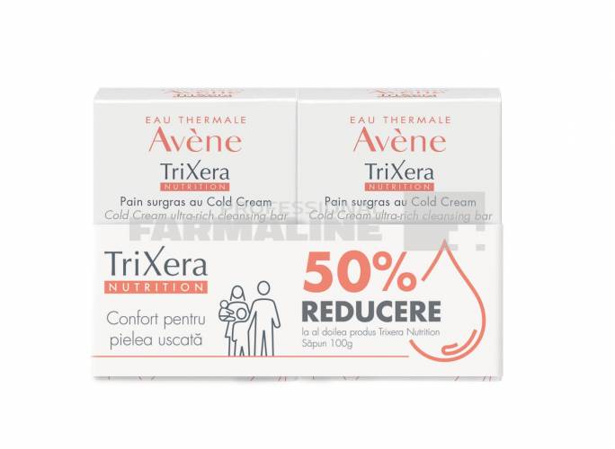Avene Pachet Trixera Nutrition Sapun cold cream 100g + 50% reducere la al doilea produs