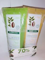 Klorane Pachet Gel dus Apa de Yuzu 200 ml + Crema dus Frangipani 200 ml Oferta 1+1 - 70% din al II lea