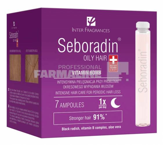 Seboradin Oily Tratament pentru par gras cu tendinta de cadere 5.5ml - 7 fiole