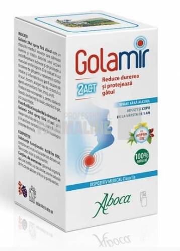 Aboca Golamir 2ACT Spray cu alcool pentru copii si adulti 30 ml