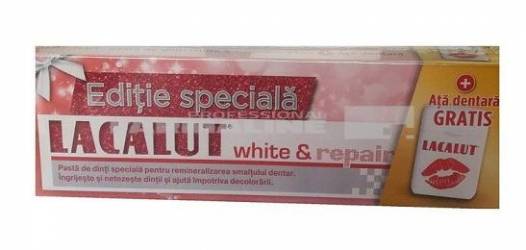 Lacalut White & Repair Pasta de dinti 75 ml + Ata dentara cadou