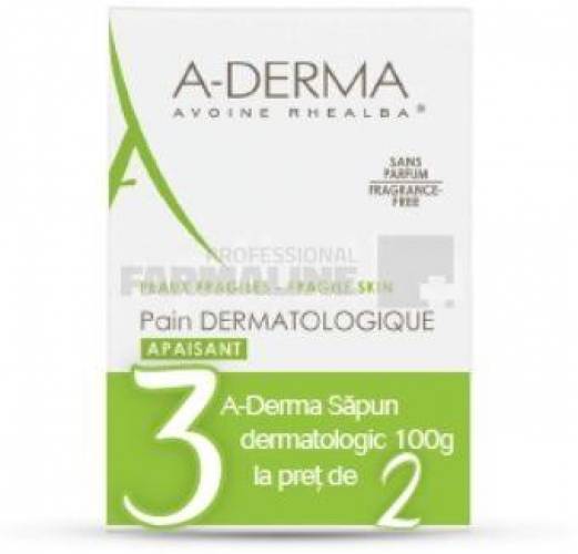 A-Derma sapun dermatologic fata-corp 100g oferta 2+1