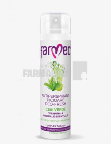 Farmec Antiperspirant picioare Deo Fresh cu ceai verde,vitamina A si minerale esentiale 150 ml