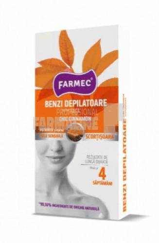 Farmec benzi depilatoare duble pentru fata cu scortisoara10 benzi