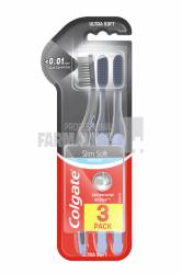 Colgate Periuta dinti Slim Ultra Soft Black Clean Charcoal 0.01 mm 3 bucati