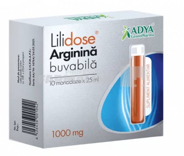 Lilidose arginina buvabila 1000 mg 10 monodoze