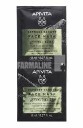 Apivita Express Beauty masca argila verde curatare pentru ten gras 2 bucati 8 ml