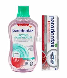 Parodontax Pachet Pasta de dinti Whitening 75 ml + Apa de gura Active Gum Health - Fresh Mint 500 ml - 90% Din al II lea