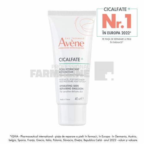 Avene Cicalfate+ Emulsie hidratant - reparatoare post - tatuaj 40 ml