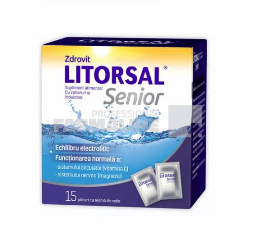 Litorsal Senior cu aroma de rodie 15 plicuri