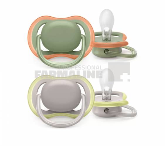 Avent SCF085/20 Suzete Ultra Air 6-18 luni verde/gri 2 bucati