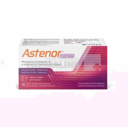 Astenor Perform Gel oral cu aroma de merisoare 16 plicuri