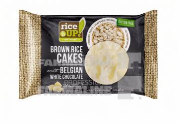 Rice UP Rondele de orez cu ciocolata alba belgiana, 30 gr